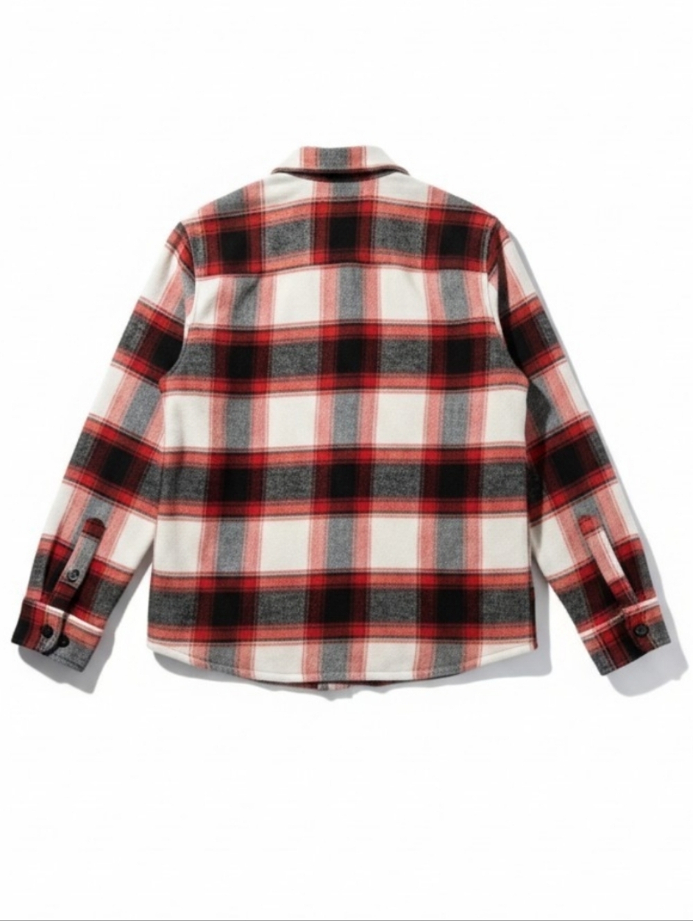 BB Dakota Steve Madden Plaid Shacket Jacket Red Black Lightweight Layer Medium - Picture 3 of 8
